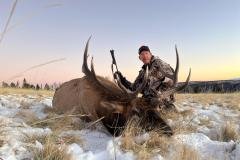 Late-season elk hunt in snowy New Mexico mountains