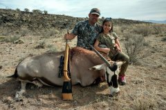 Trophy oryx harvested on a guided New Mexico desert hunt