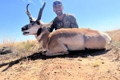 Long-range pronghorn hunting setup on a guided New Mexico hunt