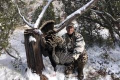 Early morning turkey hunting setup on public land in New Mexico